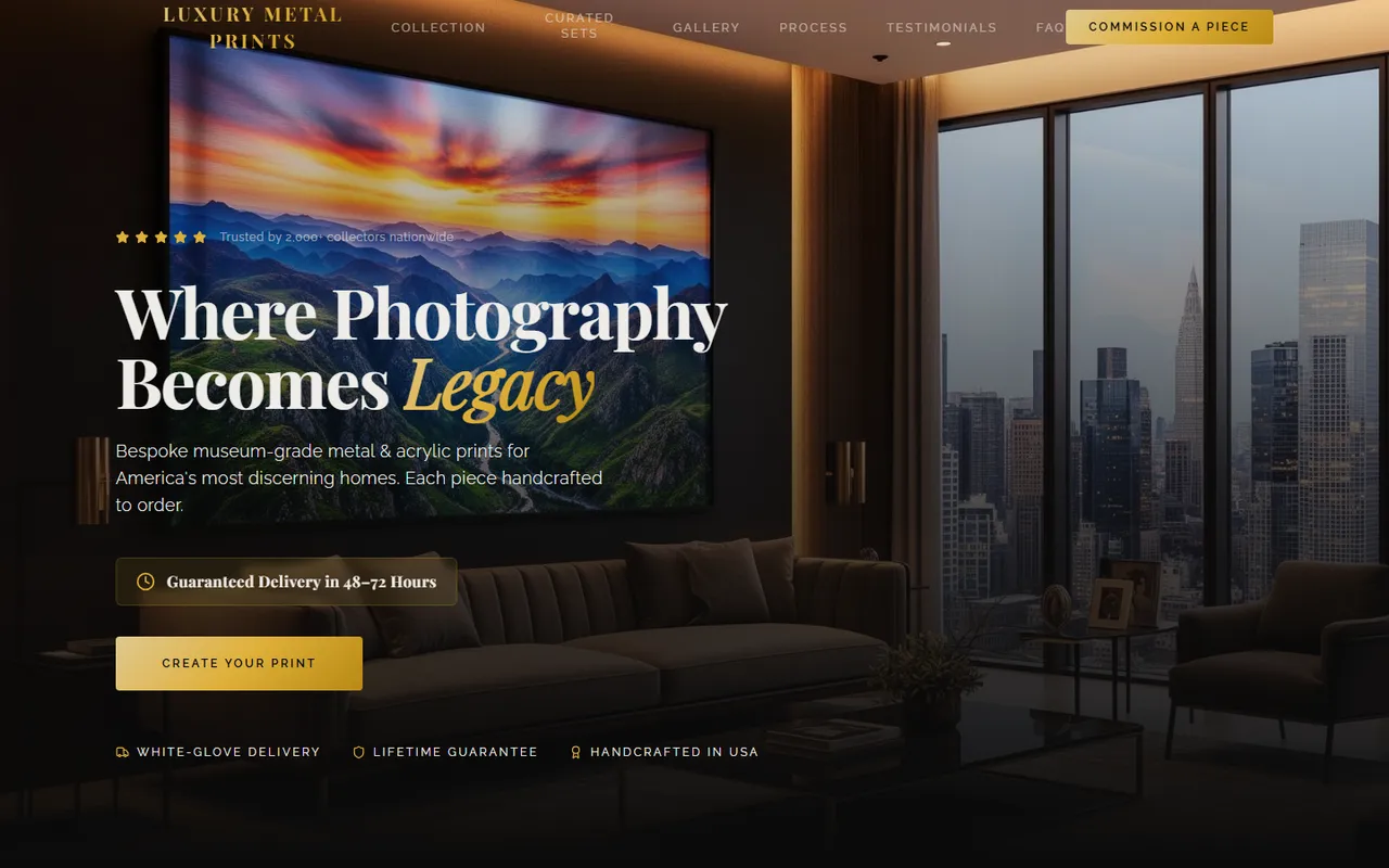 Luxury Metal Prints — Premium print e-commerce
